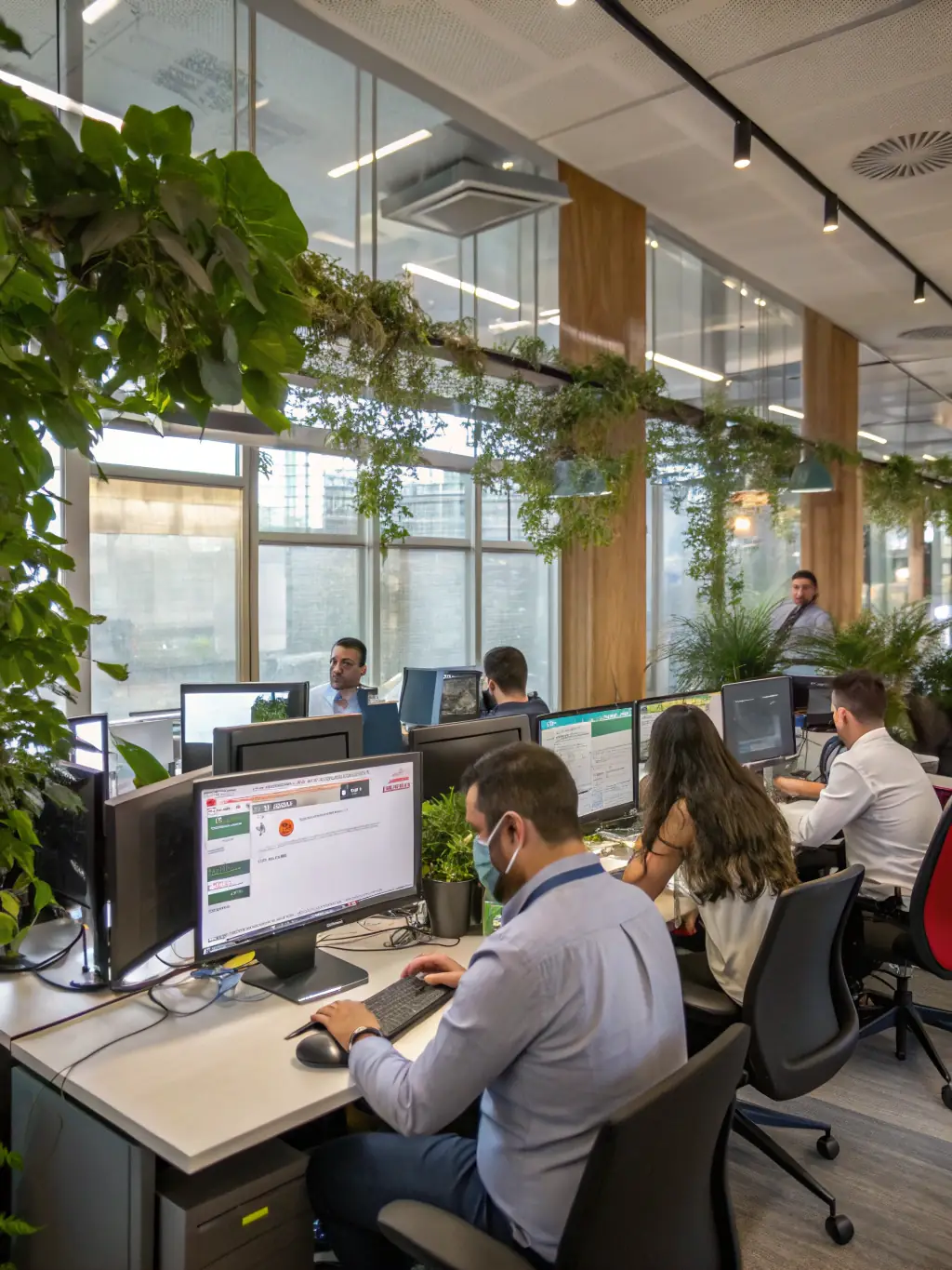 A photo of a co-working space in Hong Kong, representing the city's business environment.